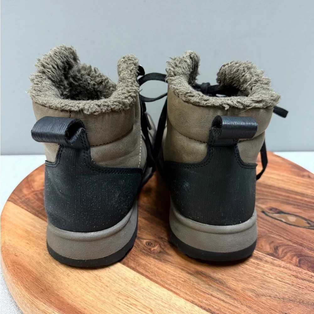 Weatherproof Mens Faux Fur Lined Duck Boots Taupe Brown Black High Top Lace Up